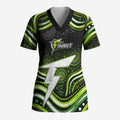 Sydney Thunder Cricket Scrub Top Australian Cricket Mascot - Modern Indigenous Style