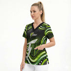 Sydney Thunder Cricket Scrub Top Australian Cricket Mascot - Modern Indigenous Style