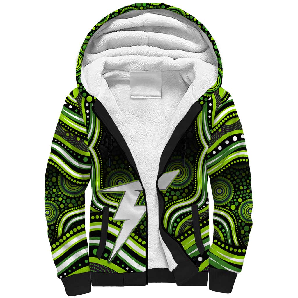 Sydney Thunder Cricket Sherpa Hoodie Australian Cricket Mascot - Modern Indigenous Style