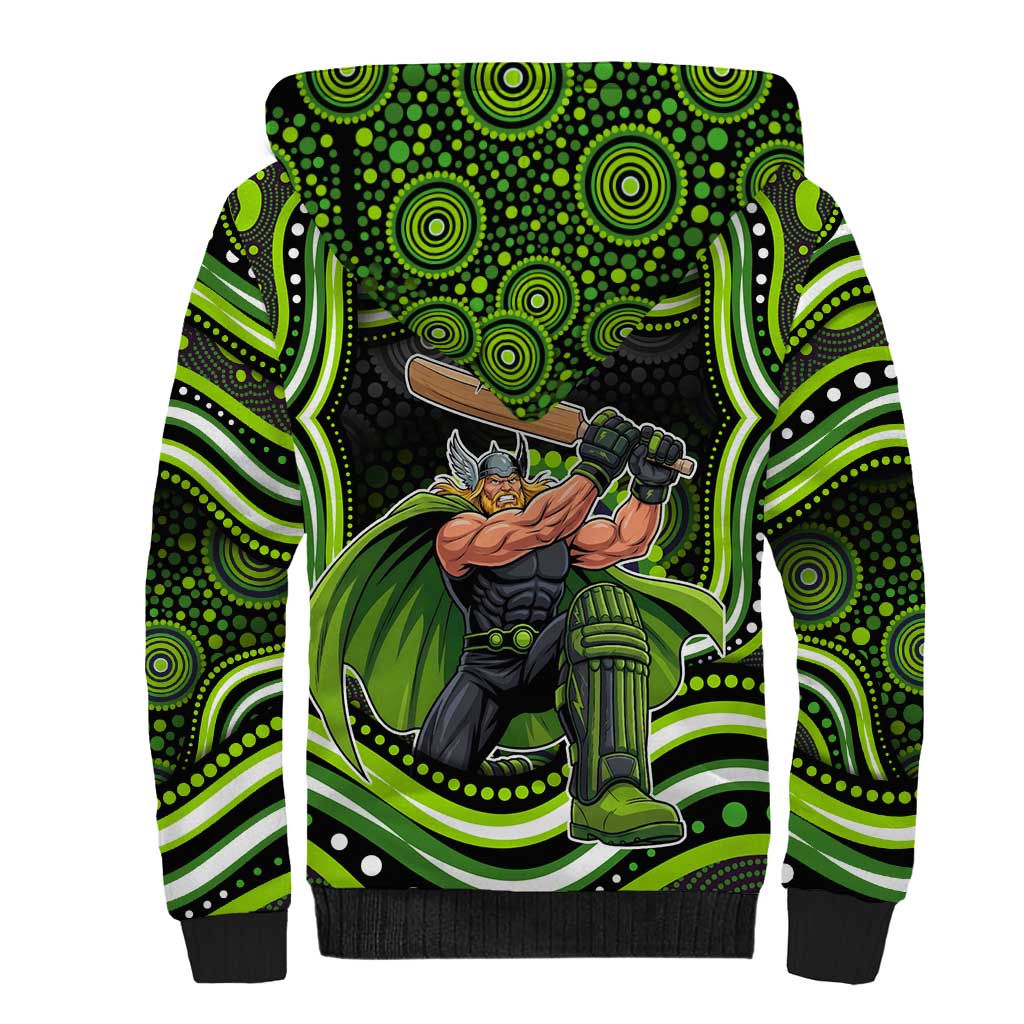 Sydney Thunder Cricket Sherpa Hoodie Australian Cricket Mascot - Modern Indigenous Style