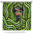 Sydney Thunder Cricket Shower Curtain Australian Cricket Mascot - Modern Indigenous Style