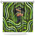 Sydney Thunder Cricket Shower Curtain Australian Cricket Mascot - Modern Indigenous Style