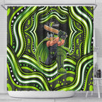 Sydney Thunder Cricket Shower Curtain Australian Cricket Mascot - Modern Indigenous Style