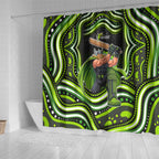 Sydney Thunder Cricket Shower Curtain Australian Cricket Mascot - Modern Indigenous Style
