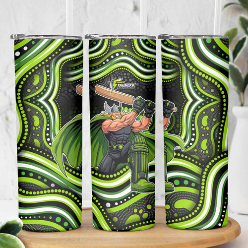 Sydney Thunder Cricket Skinny Tumbler Australian Cricket Mascot - Modern Indigenous Style