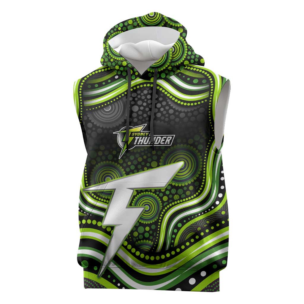 Sydney Thunder Cricket Sleeveless Hoodie Australian Cricket Mascot - Modern Indigenous Style