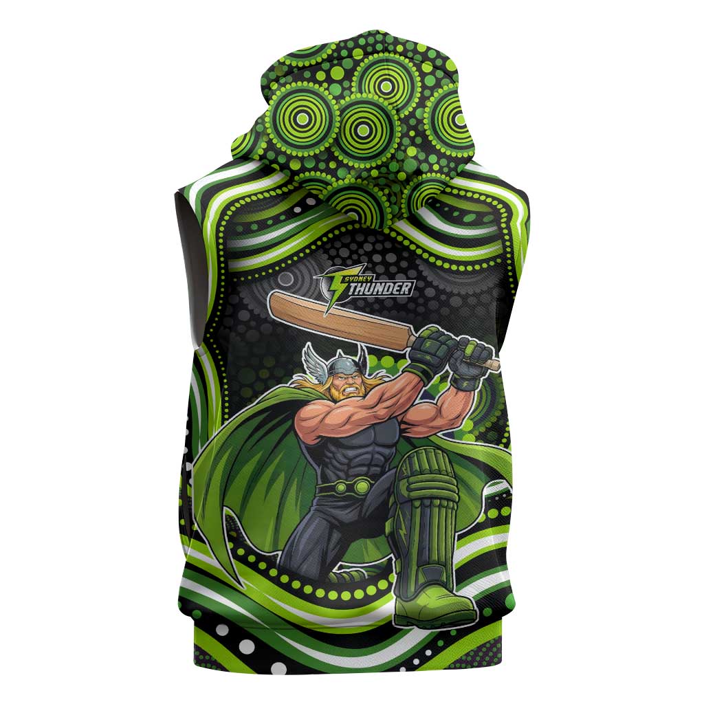Sydney Thunder Cricket Sleeveless Hoodie Australian Cricket Mascot - Modern Indigenous Style
