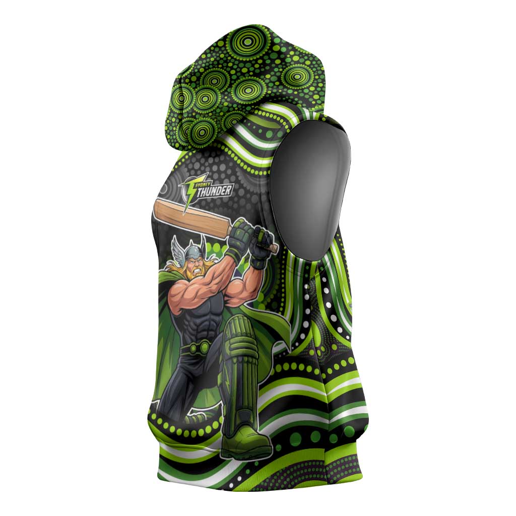 Sydney Thunder Cricket Sleeveless Hoodie Australian Cricket Mascot - Modern Indigenous Style