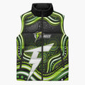 Sydney Thunder Cricket Sleeveless Puffer Jacket Australian Cricket Mascot - Modern Indigenous Style