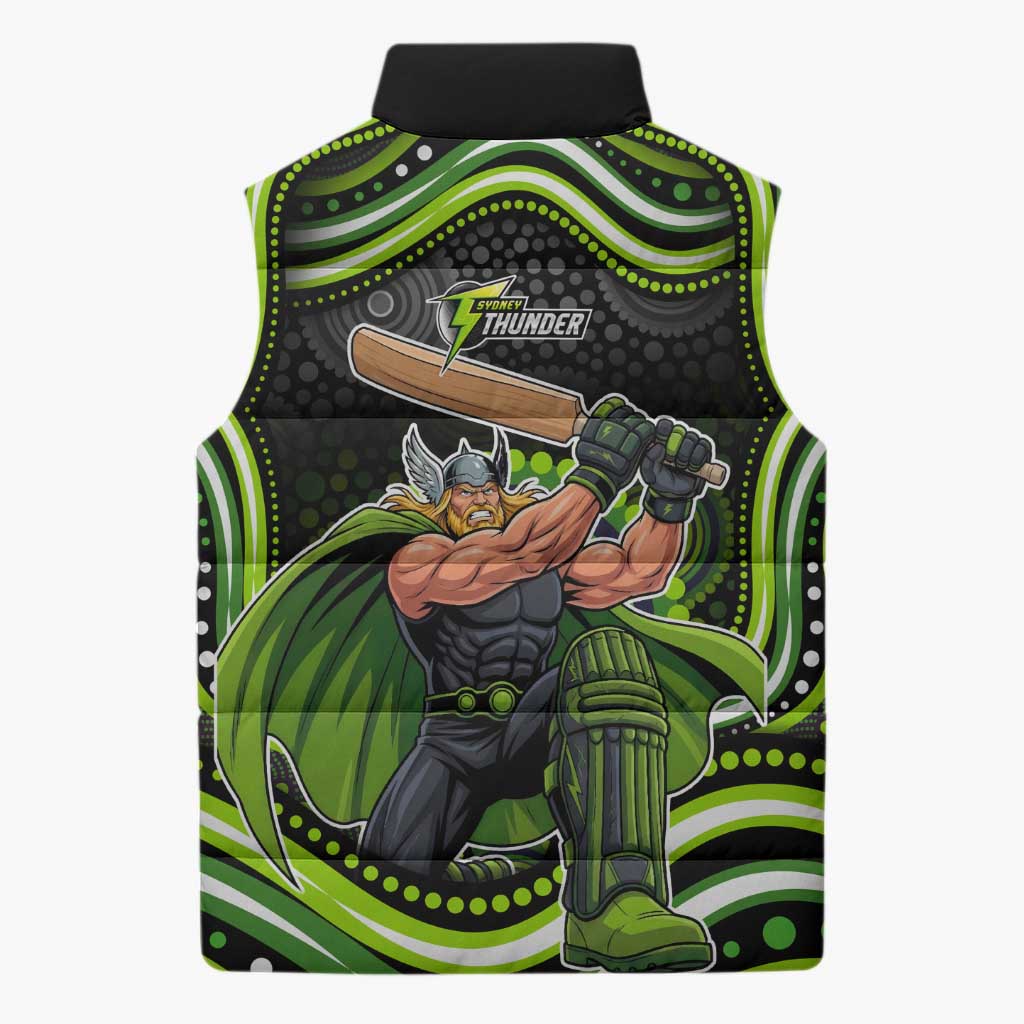 Sydney Thunder Cricket Sleeveless Puffer Jacket Australian Cricket Mascot - Modern Indigenous Style