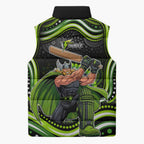 Sydney Thunder Cricket Sleeveless Puffer Jacket Australian Cricket Mascot - Modern Indigenous Style