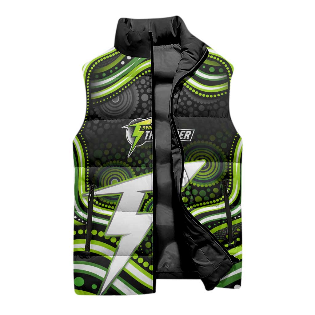 Sydney Thunder Cricket Sleeveless Puffer Jacket Australian Cricket Mascot - Modern Indigenous Style