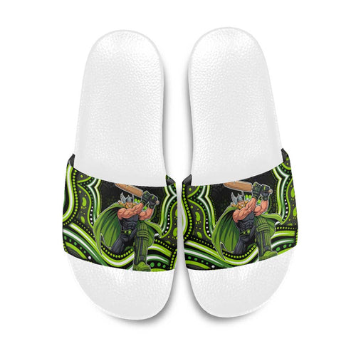 Sydney Thunder Cricket Slide Sandals Australian Cricket Mascot - Modern Indigenous Style