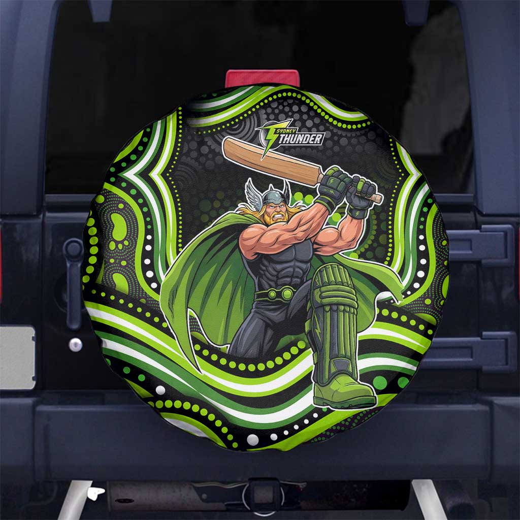 Sydney Thunder Cricket Spare Tire Cover Australian Cricket Mascot - Modern Indigenous Style