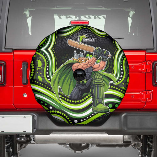 Sydney Thunder Cricket Spare Tire Cover Australian Cricket Mascot - Modern Indigenous Style
