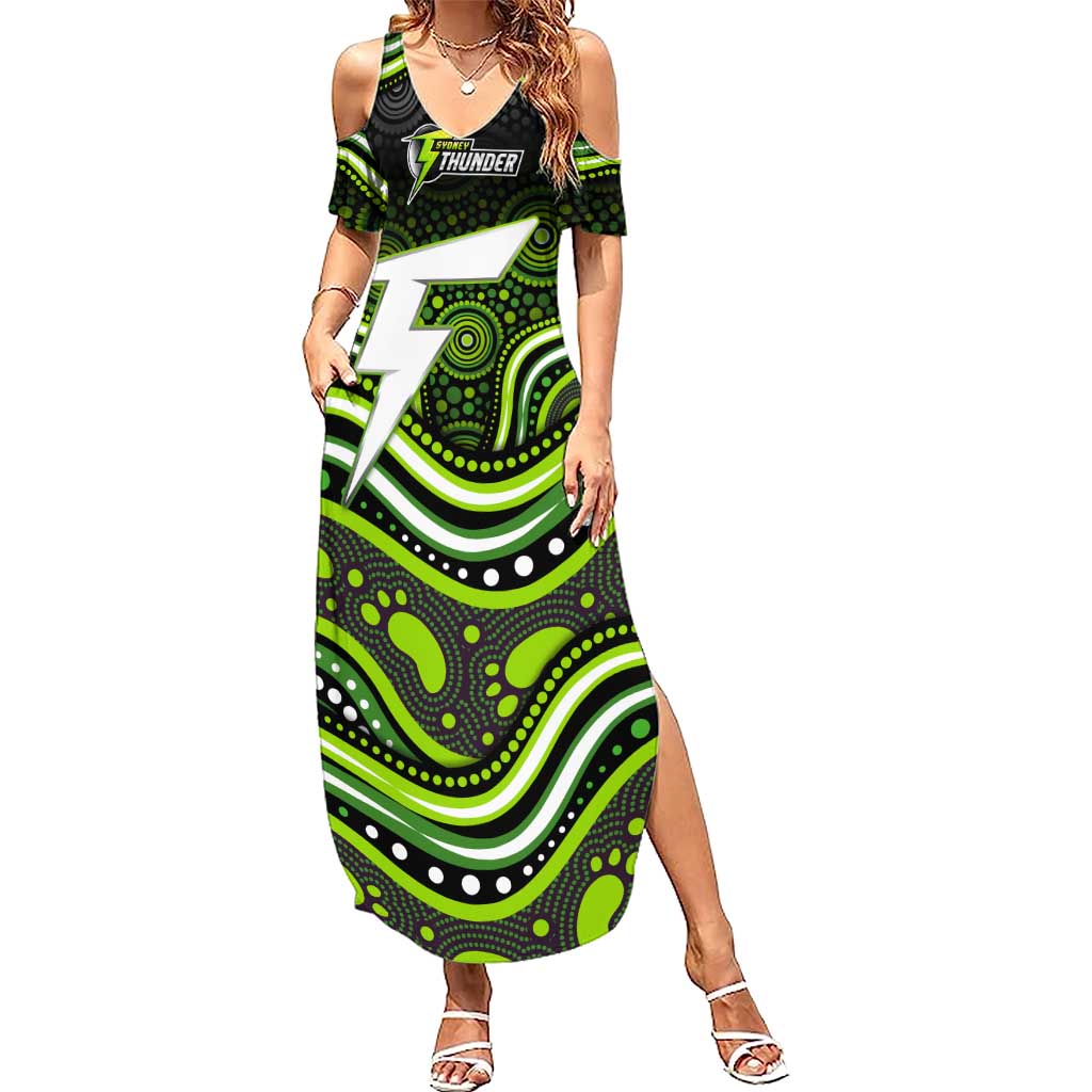 Sydney Thunder Cricket Summer Maxi Dress Australian Cricket Mascot - Modern Indigenous Style