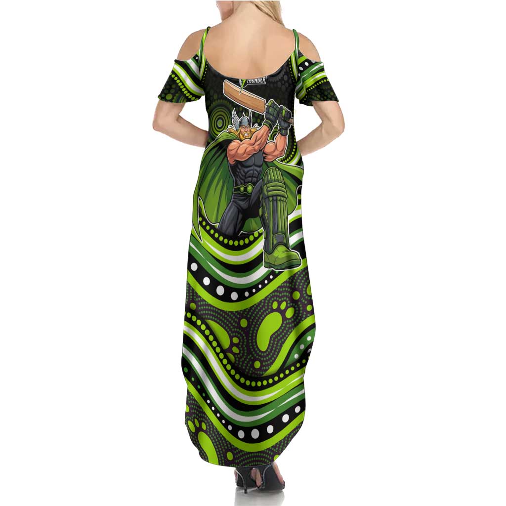 Sydney Thunder Cricket Summer Maxi Dress Australian Cricket Mascot - Modern Indigenous Style