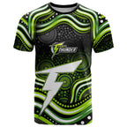 Sydney Thunder Cricket T Shirt Australian Cricket Mascot - Modern Indigenous Style