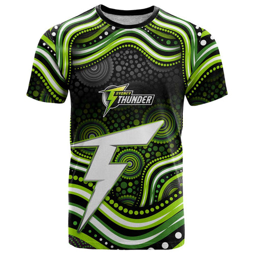 Sydney Thunder Cricket T Shirt Australian Cricket Mascot - Modern Indigenous Style