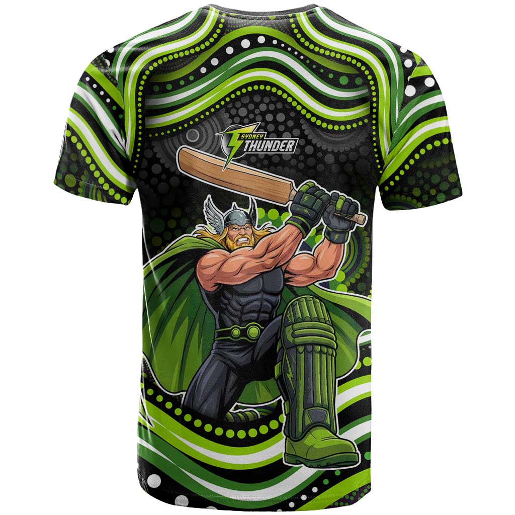 Sydney Thunder Cricket T Shirt Australian Cricket Mascot - Modern Indigenous Style