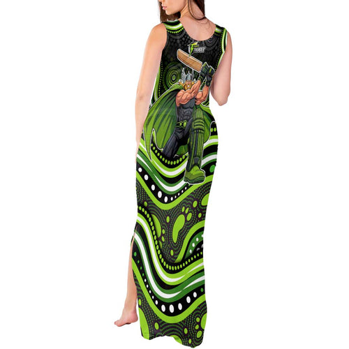 Sydney Thunder Cricket Tank Maxi Dress Australian Cricket Mascot - Modern Indigenous Style