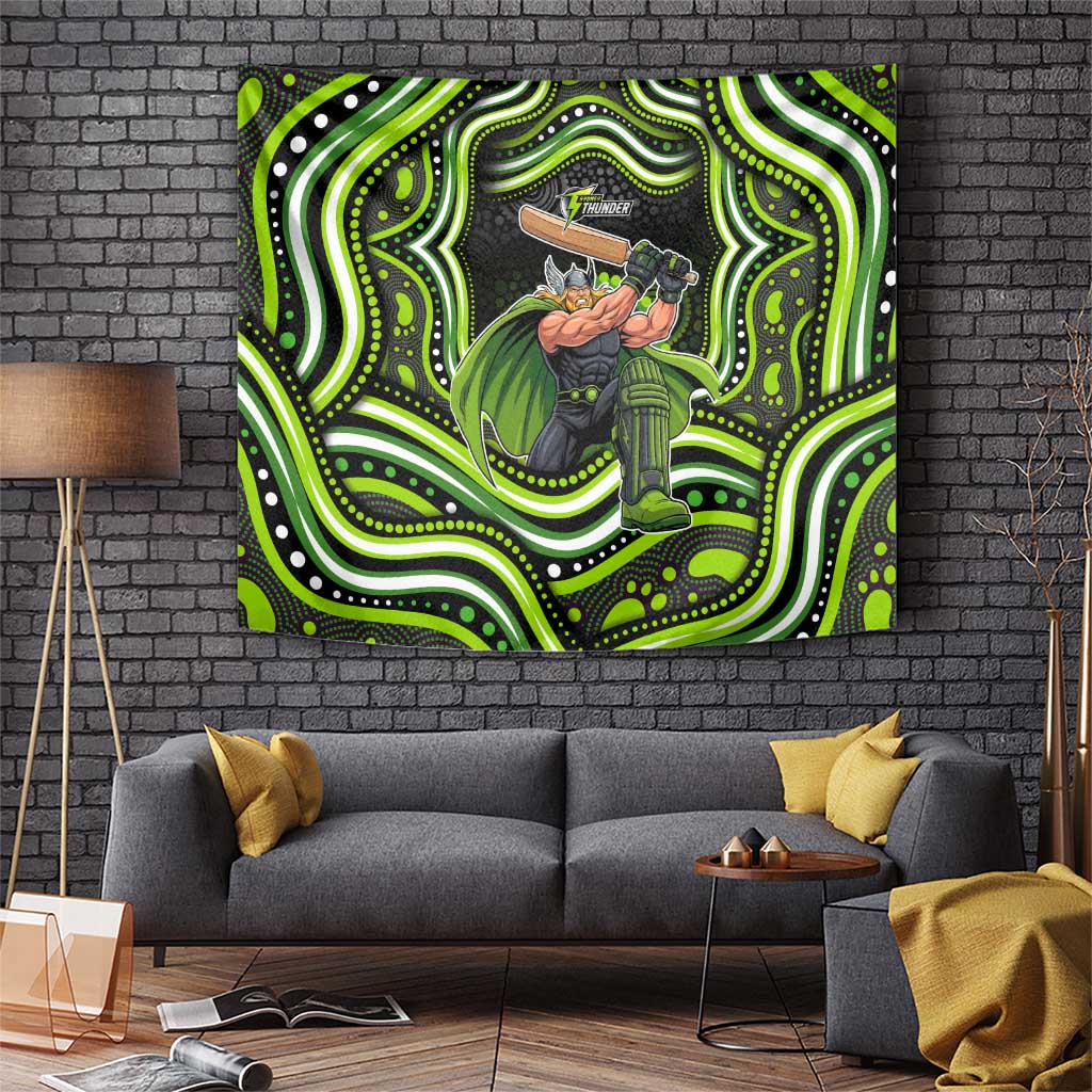 Sydney Thunder Cricket Tapestry Australian Cricket Mascot - Modern Indigenous Style