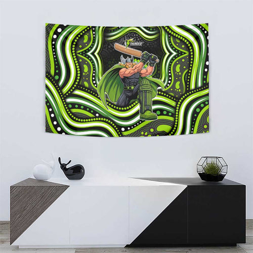 Sydney Thunder Cricket Tapestry Australian Cricket Mascot - Modern Indigenous Style