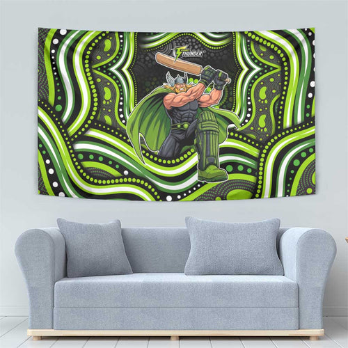 Sydney Thunder Cricket Tapestry Australian Cricket Mascot - Modern Indigenous Style