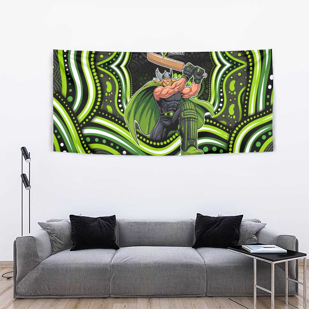 Sydney Thunder Cricket Tapestry Australian Cricket Mascot - Modern Indigenous Style
