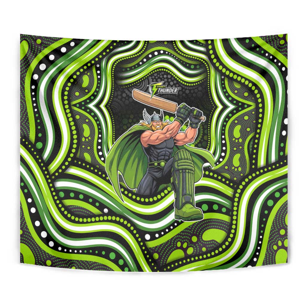 Sydney Thunder Cricket Tapestry Australian Cricket Mascot - Modern Indigenous Style