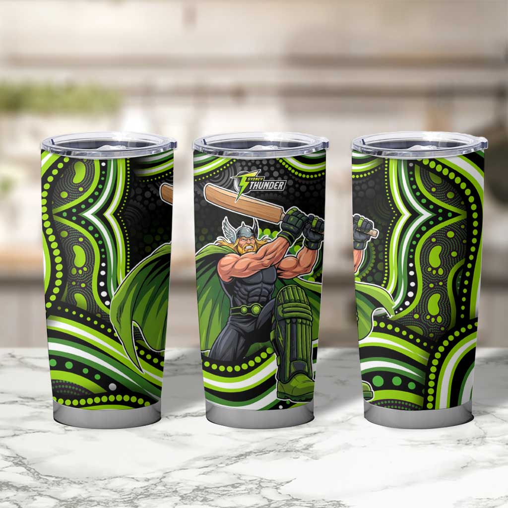 Sydney Thunder Cricket Tumbler Cup Australian Cricket Mascot - Modern Indigenous Style
