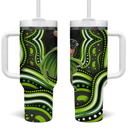 Sydney Thunder Cricket Tumbler With Handle Australian Cricket Mascot - Modern Indigenous Style