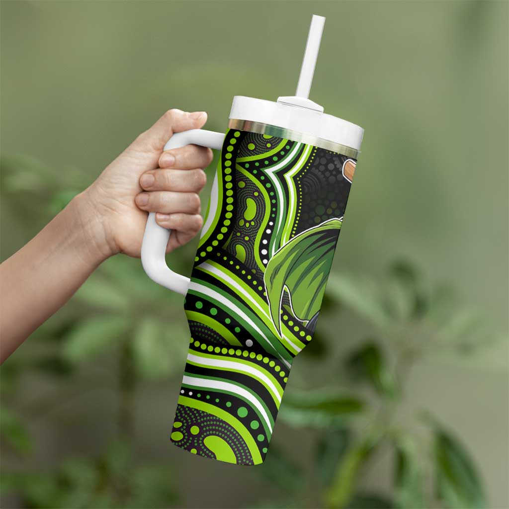Sydney Thunder Cricket Tumbler With Handle Australian Cricket Mascot - Modern Indigenous Style