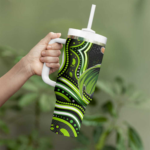 Sydney Thunder Cricket Tumbler With Handle Australian Cricket Mascot - Modern Indigenous Style