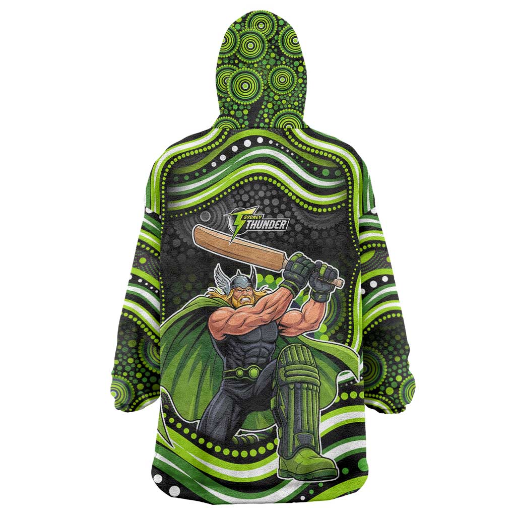 Sydney Thunder Cricket Wearable Blanket Hoodie Australian Cricket Mascot - Modern Indigenous Style