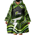 Sydney Thunder Cricket Wearable Blanket Hoodie Australian Cricket Mascot - Modern Indigenous Style