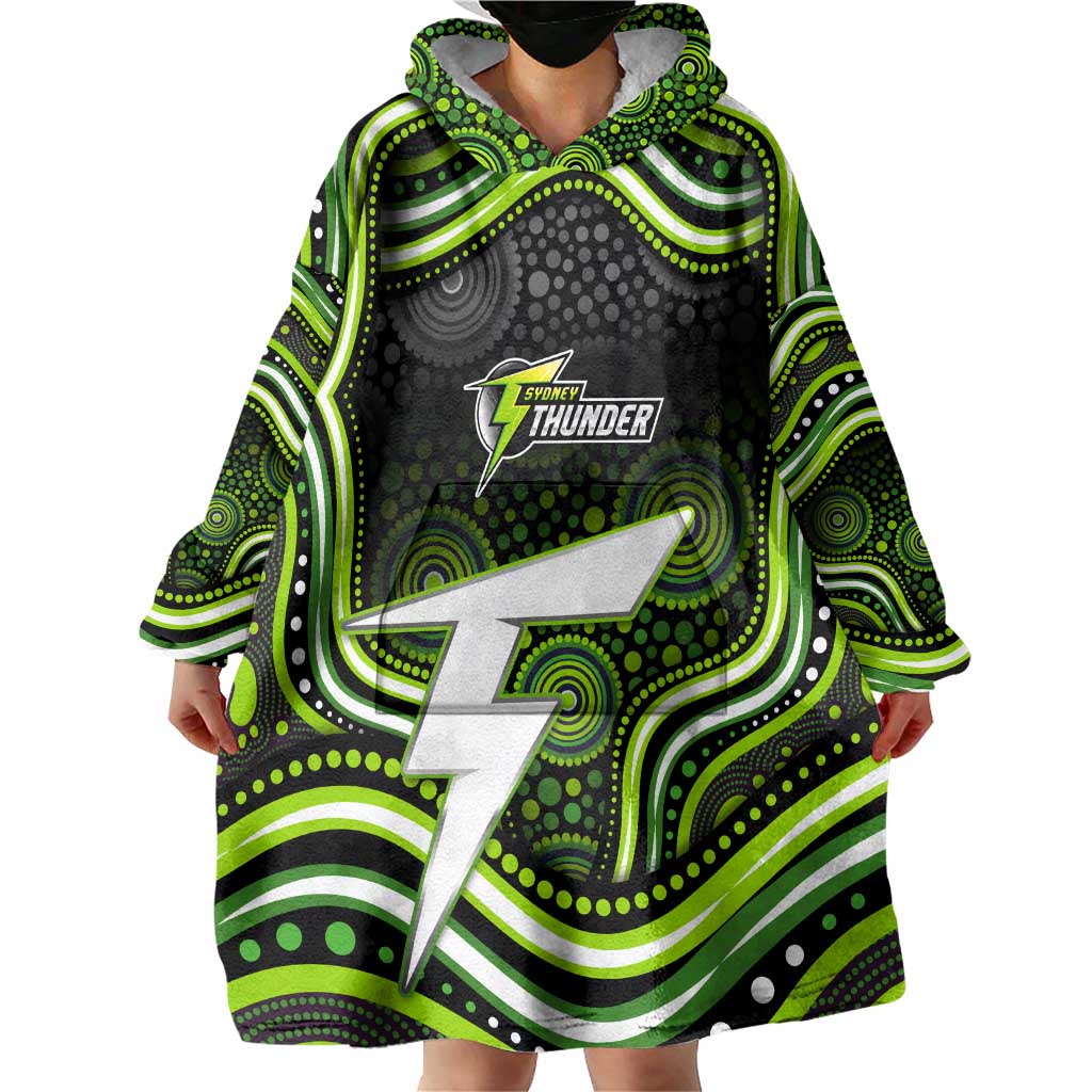 Sydney Thunder Cricket Wearable Blanket Hoodie Australian Cricket Mascot - Modern Indigenous Style