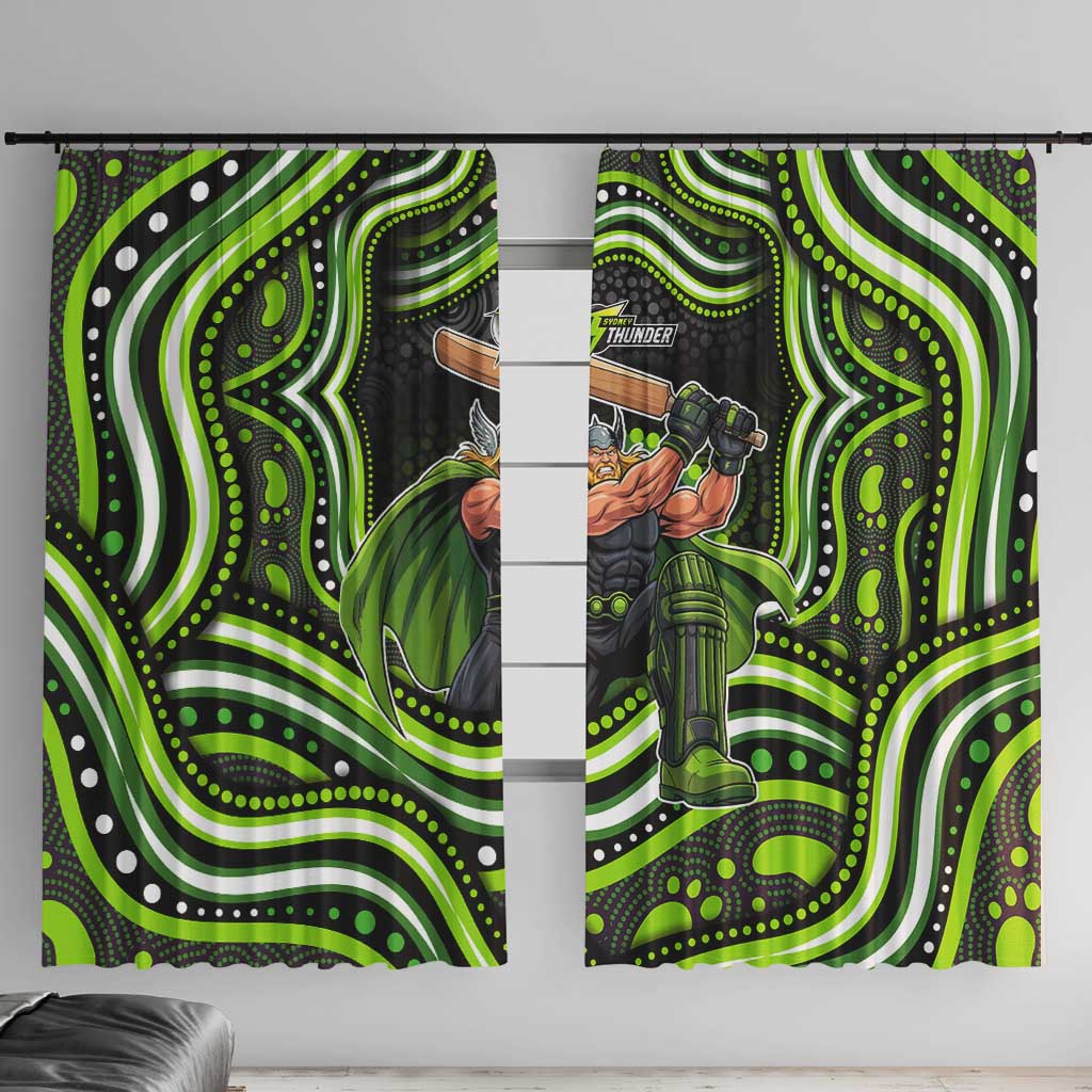 Sydney Thunder Cricket Window Curtain Australian Cricket Mascot - Modern Indigenous Style