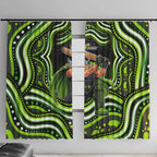 Sydney Thunder Cricket Window Curtain Australian Cricket Mascot - Modern Indigenous Style