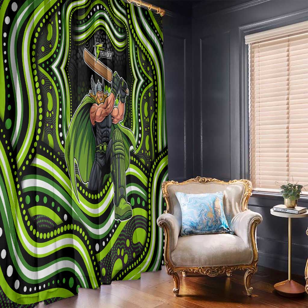 Sydney Thunder Cricket Window Curtain Australian Cricket Mascot - Modern Indigenous Style