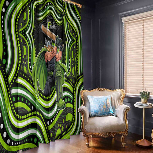 Sydney Thunder Cricket Window Curtain Australian Cricket Mascot - Modern Indigenous Style