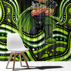 Sydney Thunder Cricket Window Curtain Australian Cricket Mascot - Modern Indigenous Style