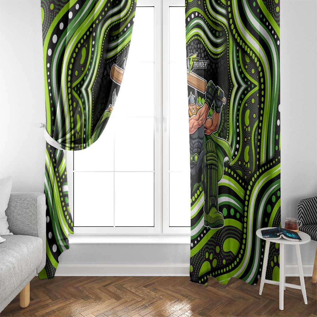 Sydney Thunder Cricket Window Curtain Australian Cricket Mascot - Modern Indigenous Style