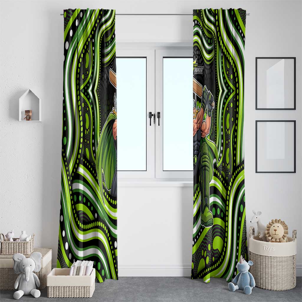 Sydney Thunder Cricket Window Curtain Australian Cricket Mascot - Modern Indigenous Style