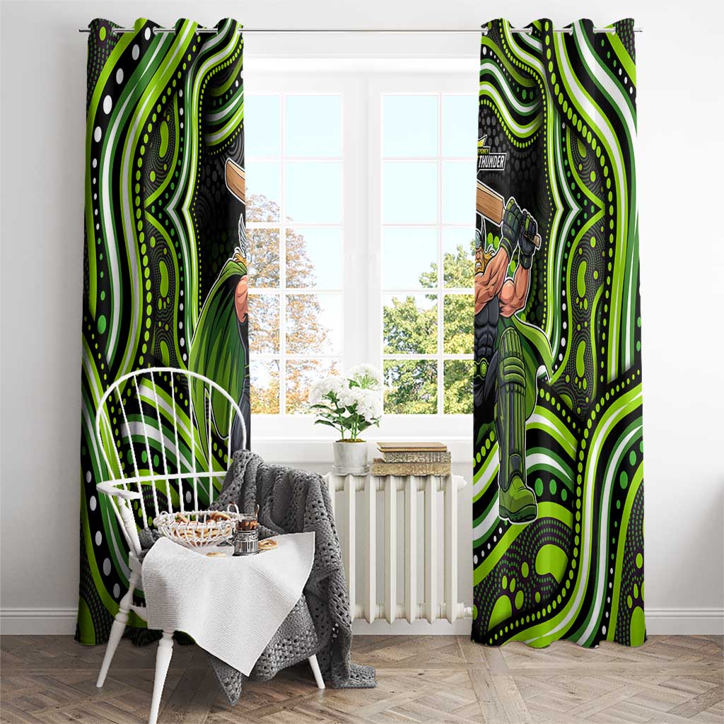 Sydney Thunder Cricket Window Curtain Australian Cricket Mascot - Modern Indigenous Style