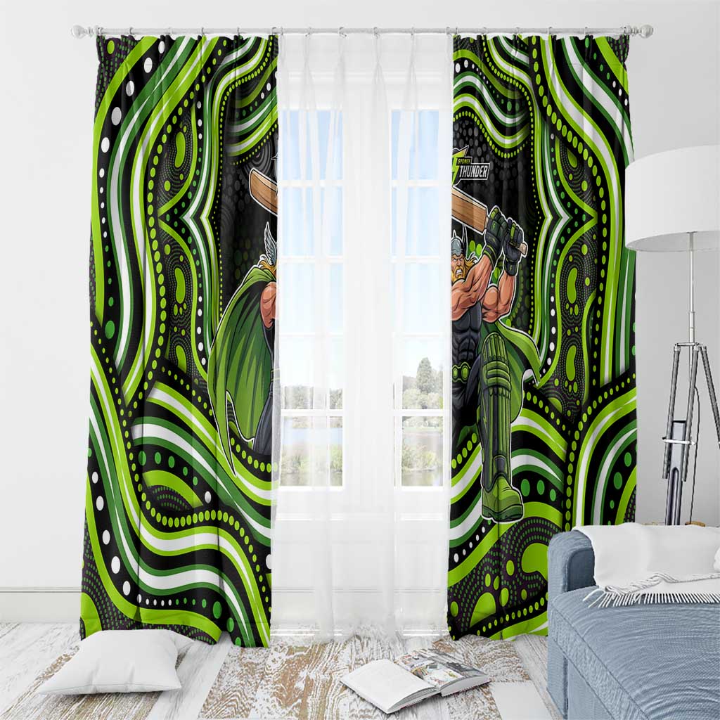 Sydney Thunder Cricket Window Curtain Australian Cricket Mascot - Modern Indigenous Style