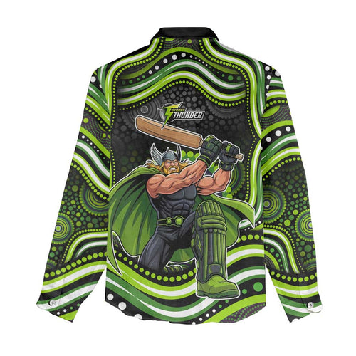 Sydney Thunder Cricket Women Casual Shirt Australian Cricket Mascot - Modern Indigenous Style
