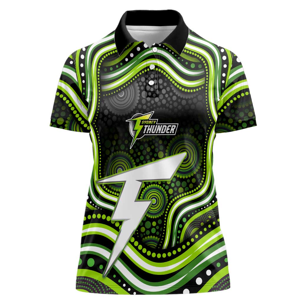Sydney Thunder Cricket Women Polo Shirt Australian Cricket Mascot - Modern Indigenous Style