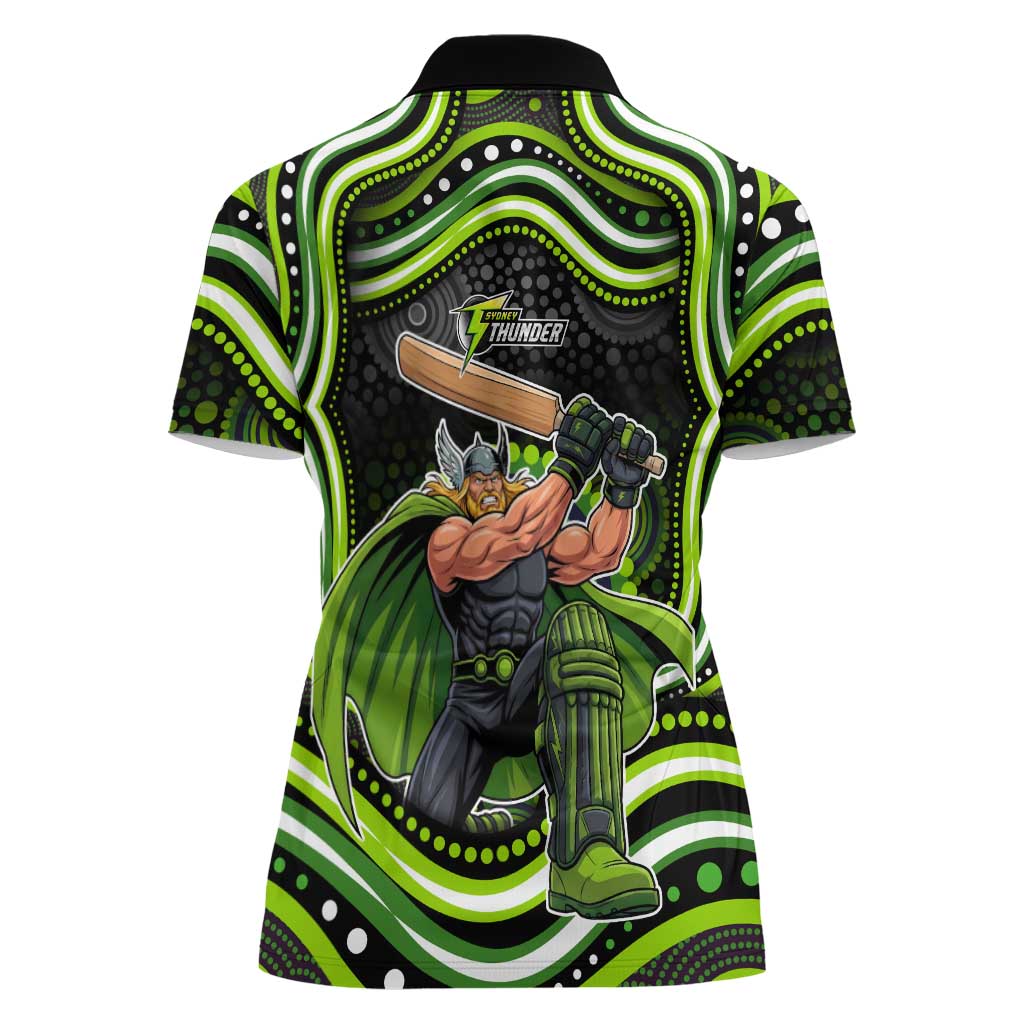 Sydney Thunder Cricket Women Polo Shirt Australian Cricket Mascot - Modern Indigenous Style