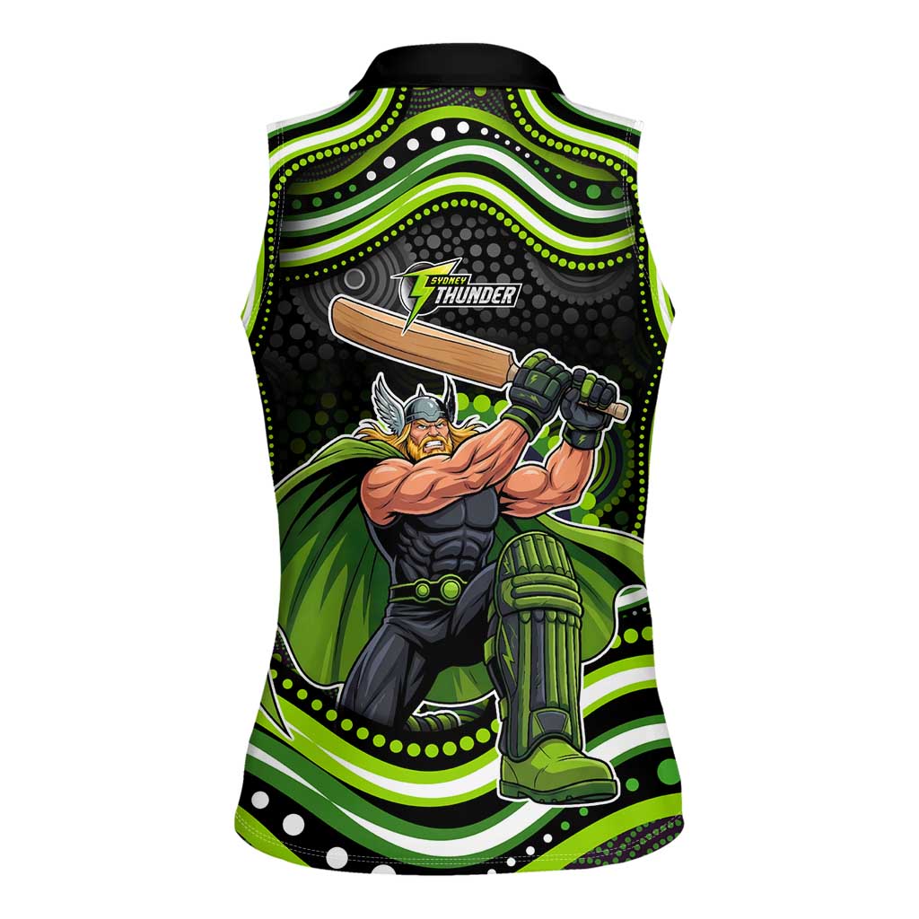 Sydney Thunder Cricket Women Sleeveless Polo Shirt Australian Cricket Mascot - Modern Indigenous Style
